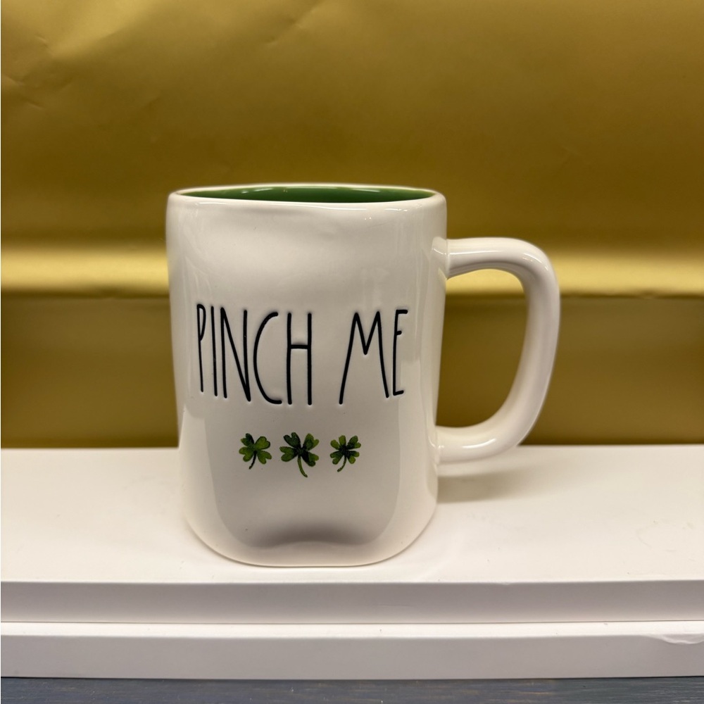 Rae Dunn St Patty’s  Day PINCH ME coffee mug with watercolor clovers